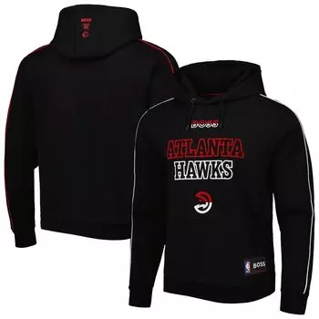 Мужской черный пуловер с капюшоном NBA x Hugo Boss Atlanta Hawks Team Bounce Tri-Blend