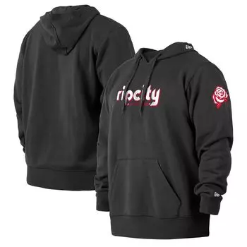 Мужской черный пуловер с капюшоном Portland Trail Blazers 2021/22 City Edition Big & Tall New Era