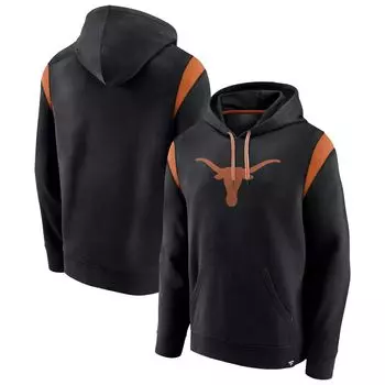 Мужской черный пуловер с капюшоном с логотипом Texas Longhorns Gym Rat Fanatics