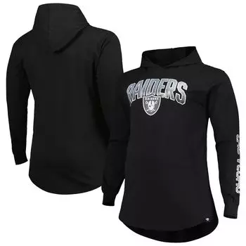 Мужской черный пуловер с капюшоном с логотипом Las Vegas Raiders Big & Tall Front Runner Fanatics