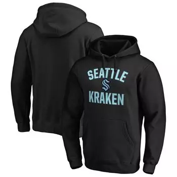 Мужской черный пуловер с капюшоном с логотипом Seattle Kraken Big & Tall Victory Arch Fanatics