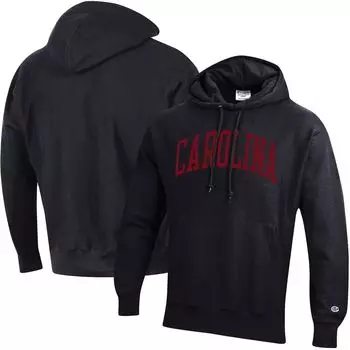 Мужской черный пуловер с капюшоном South Carolina Gamecocks Team Arch обратного переплетения Champion