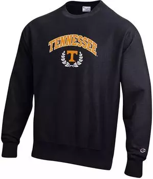Мужской черный пуловер с круглым вырезом Champion Tennessee Volunteers обратного переплетения