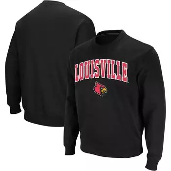 Мужской черный свитшот с круглым вырезом Louisville Cardinals Arch & Logo Colosseum