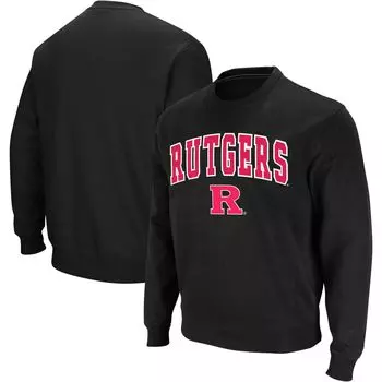 Мужской черный свитшот с круглым вырезом Rutgers Scarlet Knights Arch & Logo Colosseum