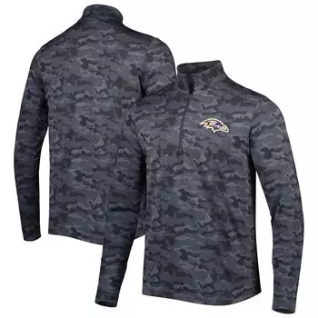 Мужской черный свитшот с молнией без четверти Baltimore Ravens Brigade Antigua
