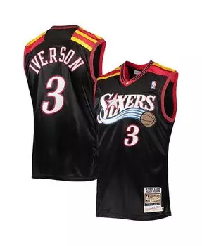 Мужской черный трикотаж Allen Iverson Philadelphia 76ers Hardwood Classics Authentic 2006 года Mitchell & Ness, черный