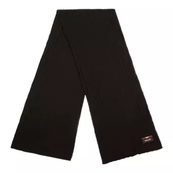 Мужской черный вязаный шерстяной шарф Bally 6240321, черный