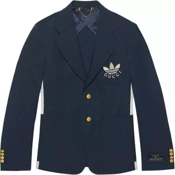 Мужской деловой костюм Adidas X темно-синий Gucci, темно-синий