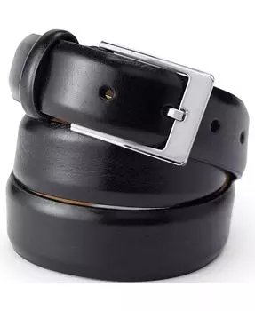 Мужской деловой ремень с перьями Lands' End, черный