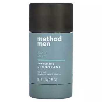 Мужской дезодорант без алюминия, море + серфинг, 2,65 унции (75 г) Method