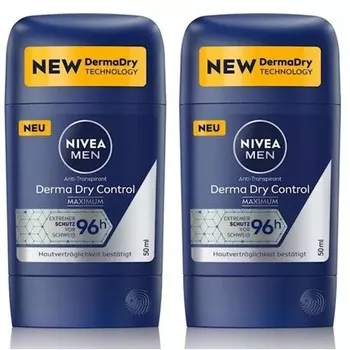 Мужской дезодорант-стик Derma Dry Control Deo Stick Antiperspirant 96h Protection 50мл Nivea