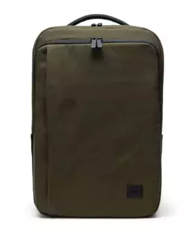 Мужской дорожный рюкзак 30 л в зеленой экологически чистой ткани с компьютерным чехлом 16 Herschel, темно-зеленый