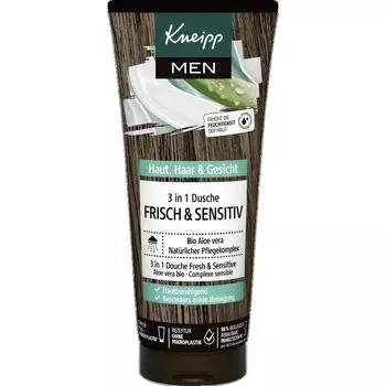 МУЖСКОЙ душ 3 в 1 СВЕЖЕСТЬ И ЧУВСТВИТЕЛЬНОСТЬ Kneipp, 200 ml