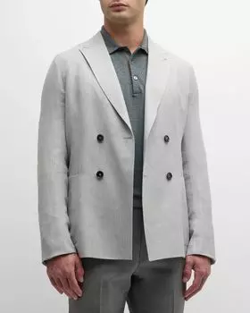 Мужской двубортный пиджак-кроссовер ZEGNA, цвет Light Gray