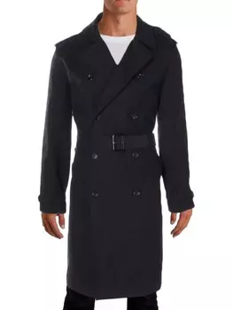 Мужской двубортный плащ из твила Plymouth London Fog, черный