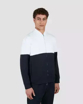 Мужской двухцветный флисовый кардиган Paul & Shark, тёмно-синий