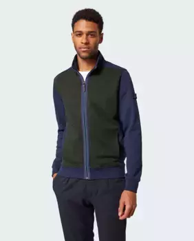 Мужской двухцветный свитшот-кардиган Pierre Cardin, темно-зеленый