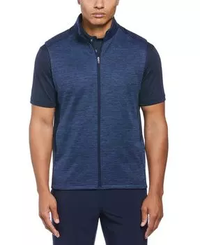 Мужской двухцветный жилет для гольфа с молнией во всю длину, окрашенный в космический цвет PGA TOUR, синий