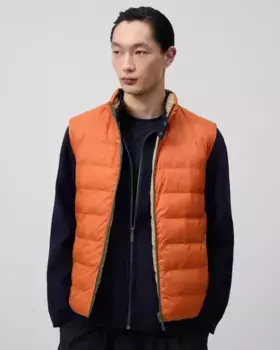 Мужской двухсторонний стеганый жилет Adolfo Dominguez, оранжевый