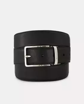 Мужской двусторонний кожаный ремень черно-коричневого цвета Emidio Tucci, черный