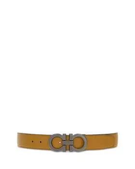 Мужской двусторонний кожаный ремень Double Gancini Ferragamo, мультиколор