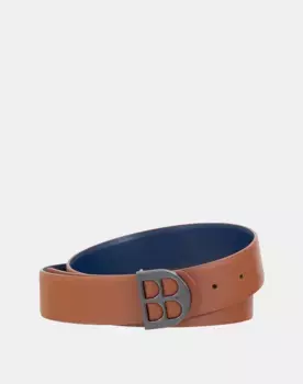 Мужской двусторонний кожаный ремень Dudu, коричневый