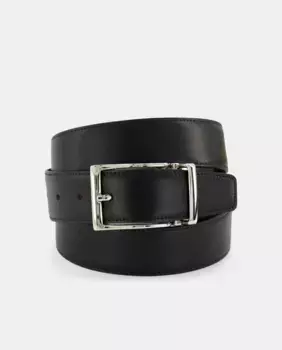 Мужской двусторонний кожаный ремень Dustin черно-коричневого цвета, мультиколор