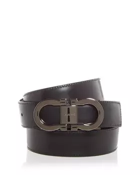 Мужской двусторонний кожаный ремень Ferragamo Double Gancini, фиолетовый