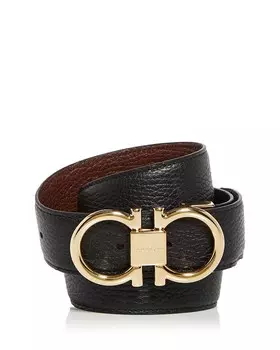Мужской двусторонний кожаный ремень Ferragamo Double Gancini, мультиколор