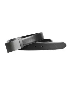Мужской двусторонний кожаный ремень с черной металлической пряжкой PuroEgo, черный