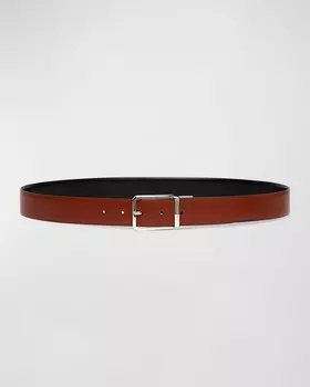 Мужской двусторонний кожаный ремень Santoni