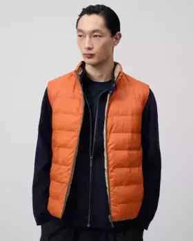 Мужской двусторонний стеганый жилет Adolfo Dominguez, оранжевый