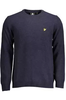 Мужской джемпер Lyle & Scott шерстяной с логотипом, темно-синий