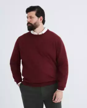 Мужской джемпер с круглым воротником, гладкий, кашемировый Emidio Tucci, красный