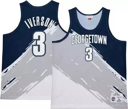 Мужской Джерси с кистью Mitchell & Ness Georgetown Hoyas Allen Iverson #3