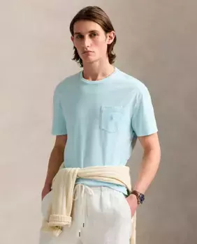 Мужской джерси трикотажная футболка с карманом Polo Ralph Lauren, цвет Verde Oliva