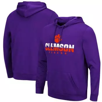 Мужской фиолетовый пуловер с капюшоном Clemson Tigers Lantern Colosseum