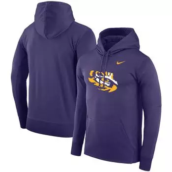 Мужской фиолетовый пуловер с капюшоном LSU Tigers Performance Nike