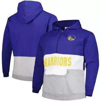 Мужской фирменный анорак Royal Golden State Warriors Big & Tall с капюшоном на молнии до половины Fanatics