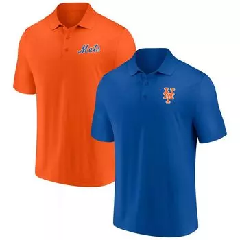 Мужской фирменный комплект поло королевского/оранжевого цвета New York Mets Dueling Logos Fanatics