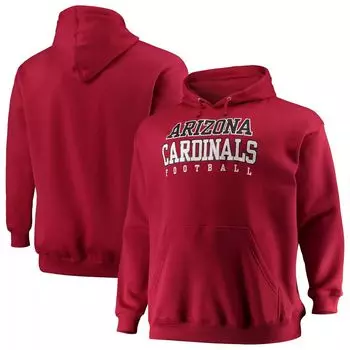 Мужской фирменный пуловер с капюшоном Cardinal Arizona Cardinals Big & Tall Stacked Fanatics