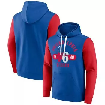 Мужской фирменный пуловер с капюшоном Royal/Red Philadelphia 76ers Big & Tall Bold Attack Fanatics