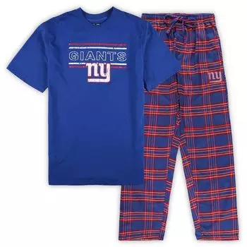 Мужской фланелевой комплект для сна Concepts Sport Royal/Red New York Giants Big & Tall
