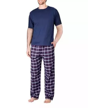Мужской фланелевой пижамный комплект с короткими рукавами Sleep Hero, синий