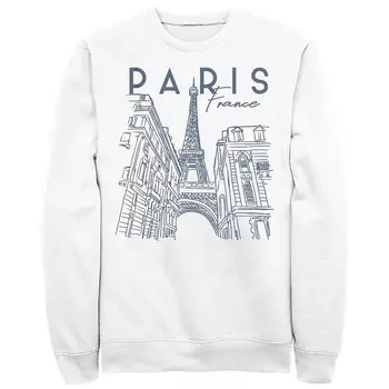 Мужской флис Paris, France City Sketch Licensed Character, белый
