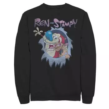 Мужской флис с логотипом Ren & Stimpy Burst Licensed Character