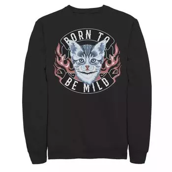 Мужской флис с пламенным портретом Born To Be Mild Kitten Licensed Character