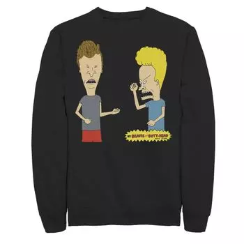 Мужской флис с портретом для гитары Beavis And Butthead Air Guitar, Black Licensed Character, черный