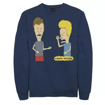 Мужской флис с портретом для гитары Beavis And Butthead Air Guitar, Blue Licensed Character, синий